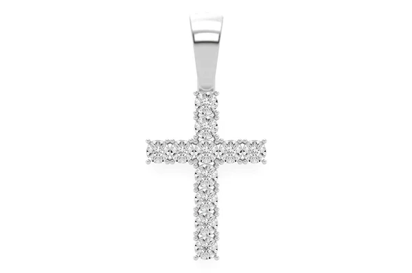 0.15ct Diamond Miracle Set Cross Pendant 18K Solid Gold - Image 5