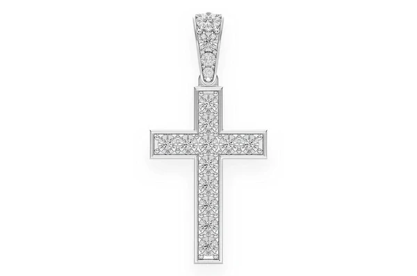 0.25ct Diamond Miracle Set Cross Pendant 18K Solid Gold - Image 4
