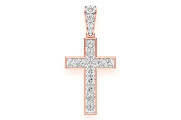 0.25ct Diamond Miracle Set Cross Pendant 18K Solid Gold - Image 7