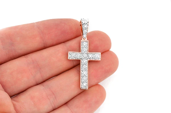 0.25ct Diamond Miracle Set Cross Pendant 18K Solid Gold - Image 9