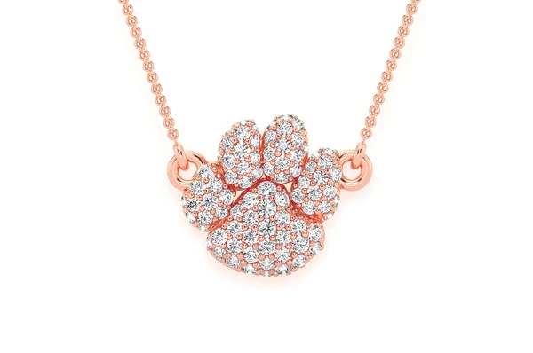 0.35ct Diamond Dog Paw Connected Necklace 18K Solid Gold - Image 7