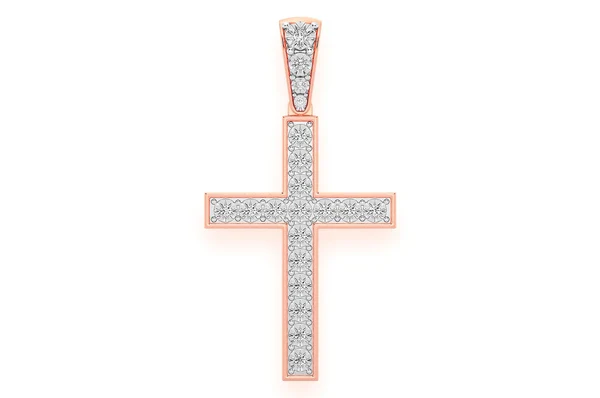 0.35ct Diamond Miracle Set Cross Pendant 18K Solid Gold - Image 7