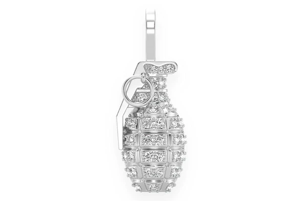 0.40ct Diamond Grenade Pendant 18K Solid Gold - Image 4
