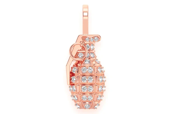 0.40ct Diamond Grenade Pendant 18K Solid Gold - Image 7