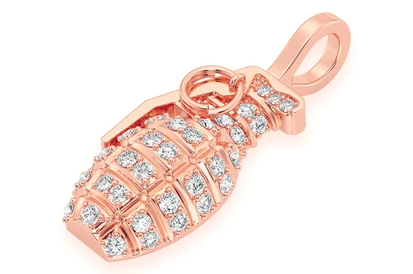 0.40ct Diamond Grenade Pendant 18K Solid Gold - Image 8