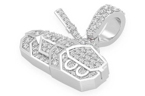 0.40ct Diamond Military Battle Tank Pendant 18K Solid Gold - Image 5