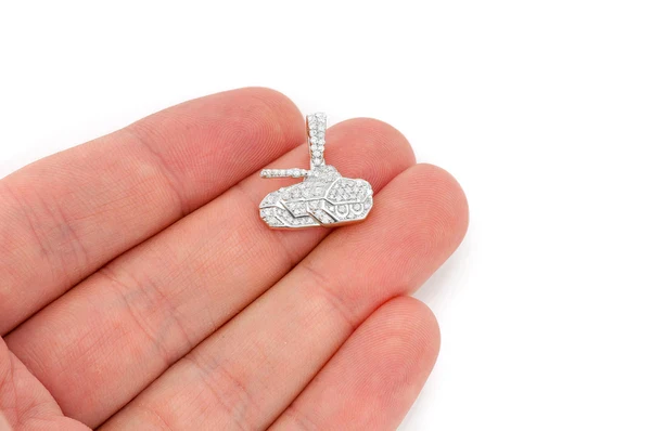 0.40ct Diamond Military Battle Tank Pendant 18K Solid Gold - Image 6