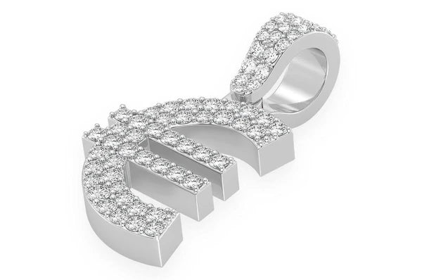 0.45ct Diamond Euro Currency Symbol Pendant 18K Solid Gold - Image 5