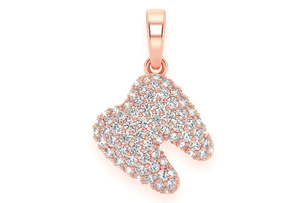 0.50ct Diamond Dentist Tooth Pendant 18K Solid Gold - Image 7