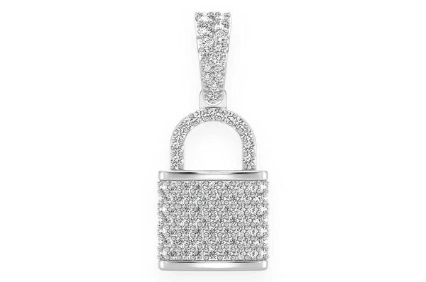 0.50ct Diamond Lock Pendant 18K Solid Gold - Image 7