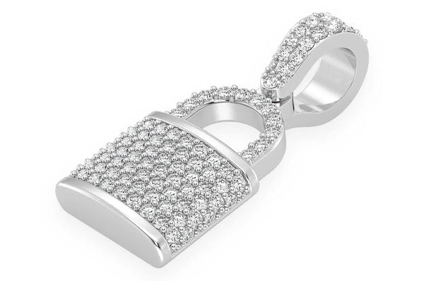 0.50ct Diamond Lock Pendant 18K Solid Gold - Image 8