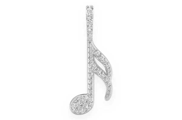 0.50ct Diamond Semiquaver Musical Note Pendant 18K Solid Gold - Image 7