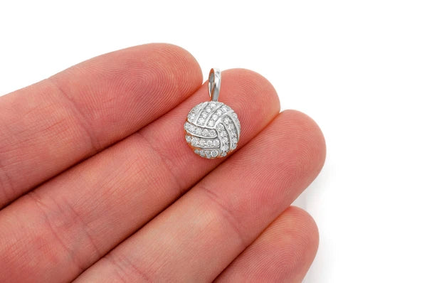 0.50ct Diamond Volleyball Pendant 18K Solid Gold - Image 6