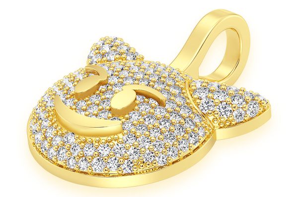 0.60ct Diamond Devil Emoji Pendant 18K Solid Gold - Image 2