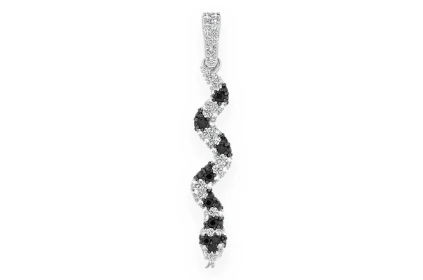 0.60ct Diamond Snake Black & White Pendant 18K Solid Gold - Image 4