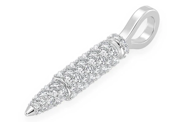 0.65ct Diamond Bullet Pendant 18K Solid Gold - Image 5