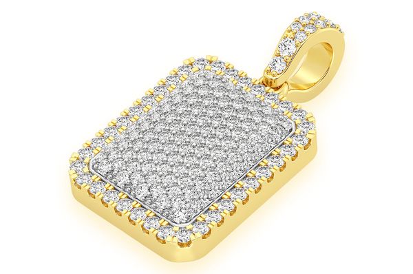0.65ct Diamond Pillow Double Layer Pendant 18K Solid Gold - Image 2
