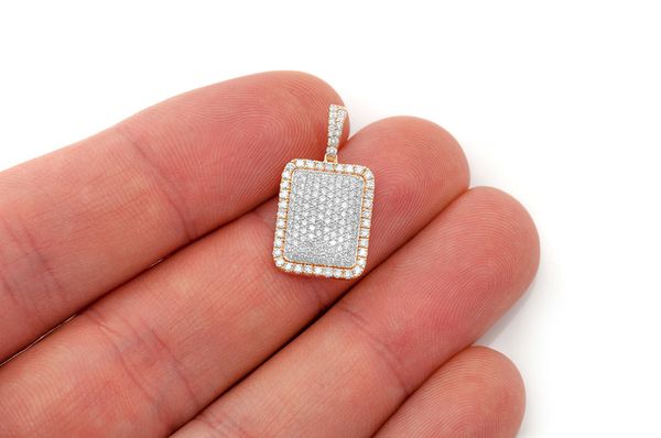 0.65ct Diamond Pillow Double Layer Pendant 18K Solid Gold - Image 3