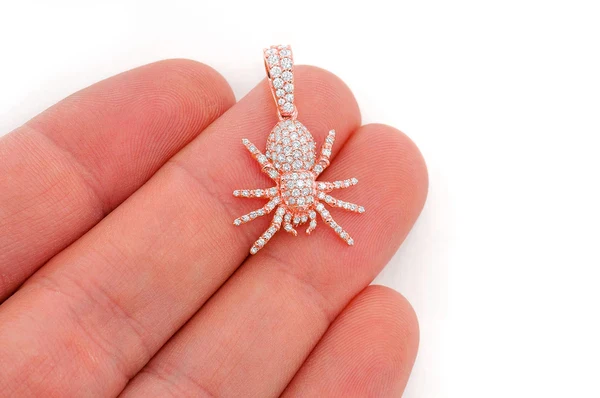 0.70ct Diamond Spider Pendant 18K Solid Gold - Image 9