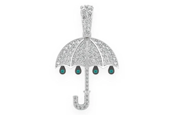 0.75ct Diamond Drip Umbrella Pendant 18K Solid Gold - Image 4