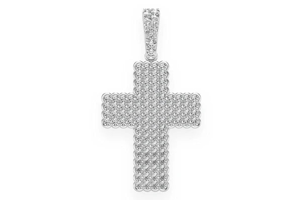 0.75ct Diamond Half Bezel Cross Pendant 18K Solid Gold - Image 4