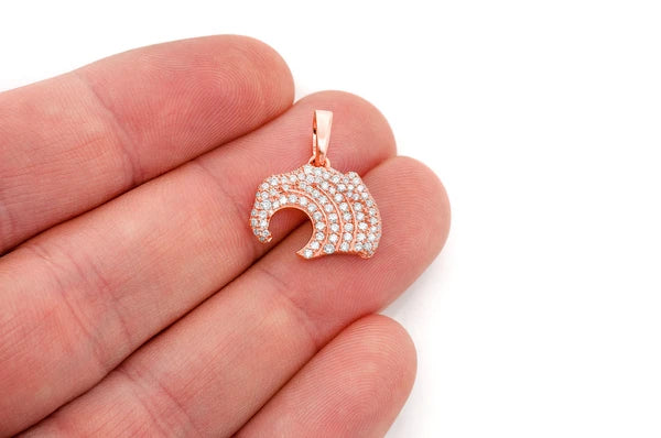 0.75ct Diamond Ocean Wave Pendant 18K Solid Gold - Image 9