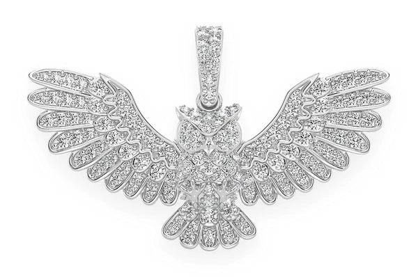 0.75ct Diamond Owl Pendant 18K Solid Gold - Image 4