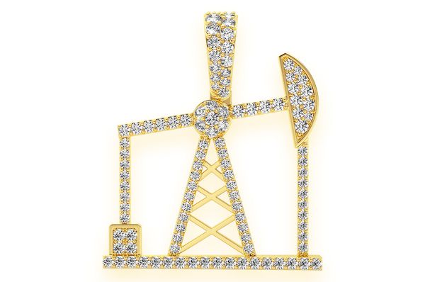 0.90ct Diamond Oil Rig Pendant 18K Solid Gold