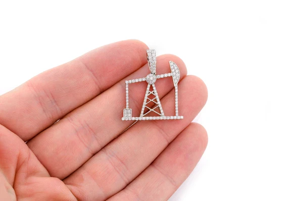 0.90ct Diamond Oil Rig Pendant 18K Solid Gold - Image 6