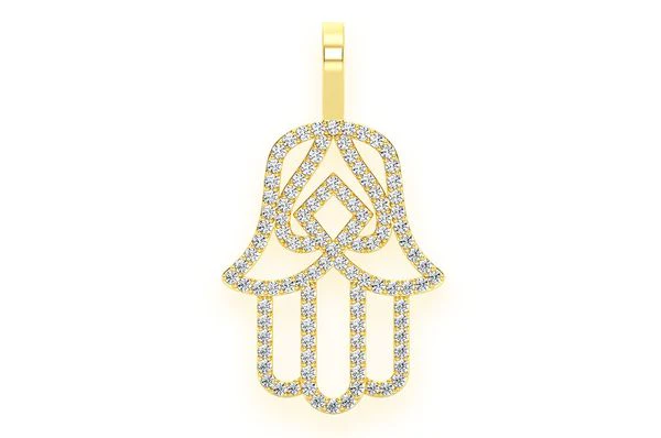 1.00ct Diamond Hasma Silhouette Pendant 18K Solid Gold