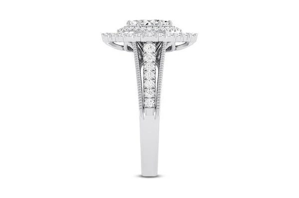 1.00ct Diamond Marquise Double Halo All Natural Engagement Ring 14K White Gold - Image 4