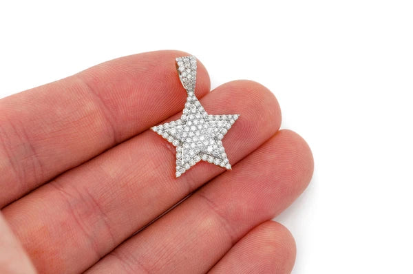1.00ct Diamond Star Double Layer Pendant 18K Solid Gold - Image 6