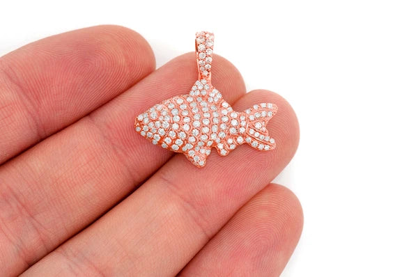 1.20ct Diamond Fish Pendant 18K Solid Gold - Image 9