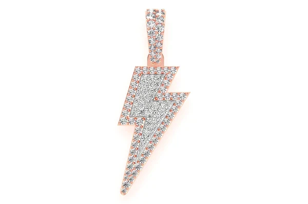 1.25ct Diamond Lightning Bolt Pendant 18K Solid Gold - Image 4