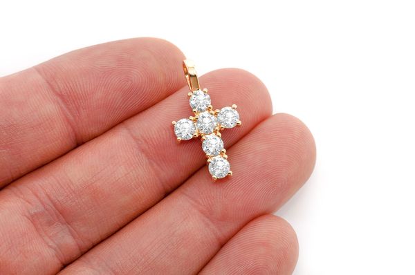 1.25ct Diamond Solitaire 6 Rocks Pendant 18K Solid Gold - Image 3