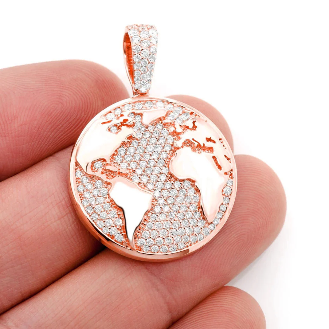 1.33ct Diamond Globe Pendant 18K Solid Gold - Image 6