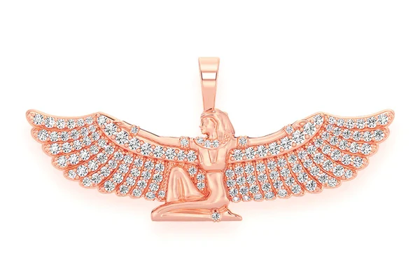 1.33ct Diamond Ma'at Pendant 18K Solid Gold - Image 7