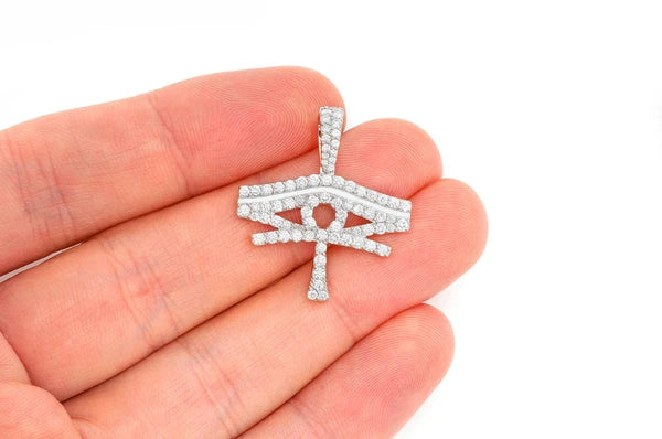 1.40ct Diamond Eye Of Ra Pendant 18K Solid Gold - Image 6