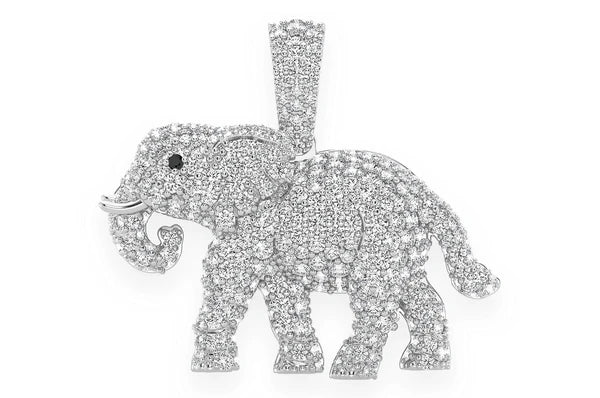 1.50ct Diamond Elephant Walking Pendant 18K Solid Gold - Image 4
