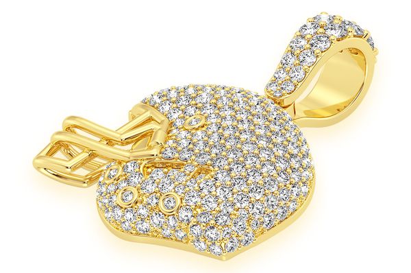 1.50ct Diamond Football Helmet Pendant 18K Solid Gold - Image 2