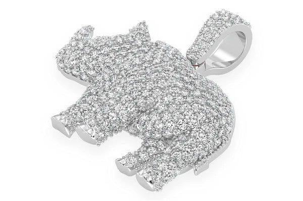 1.75ct Diamond Rhinoceros Standing Pendant 18K Solid Gold - Image 8