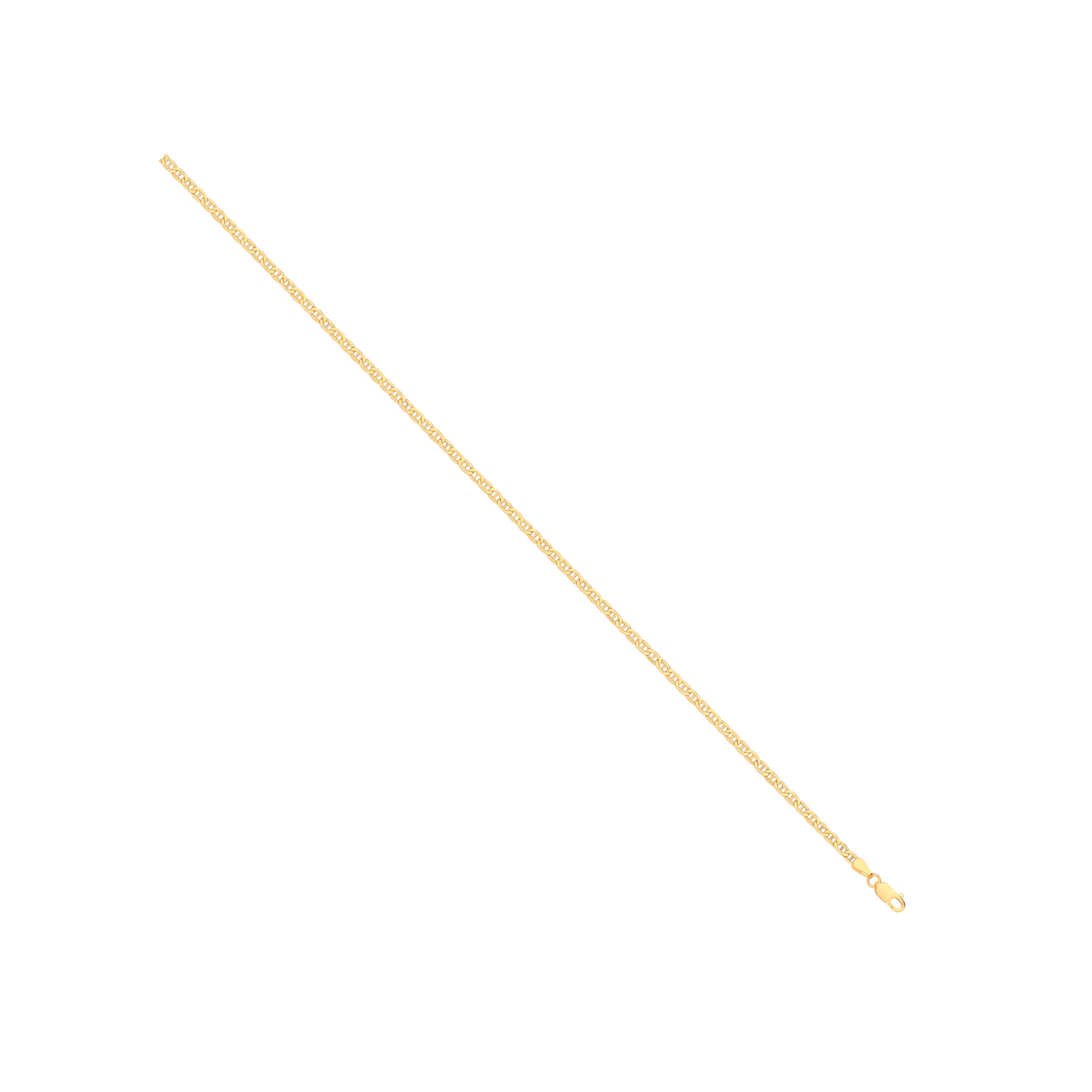 14ct Yellow Gold Hollow Flat Anchor 2.4mm Chain - 14ct Gold