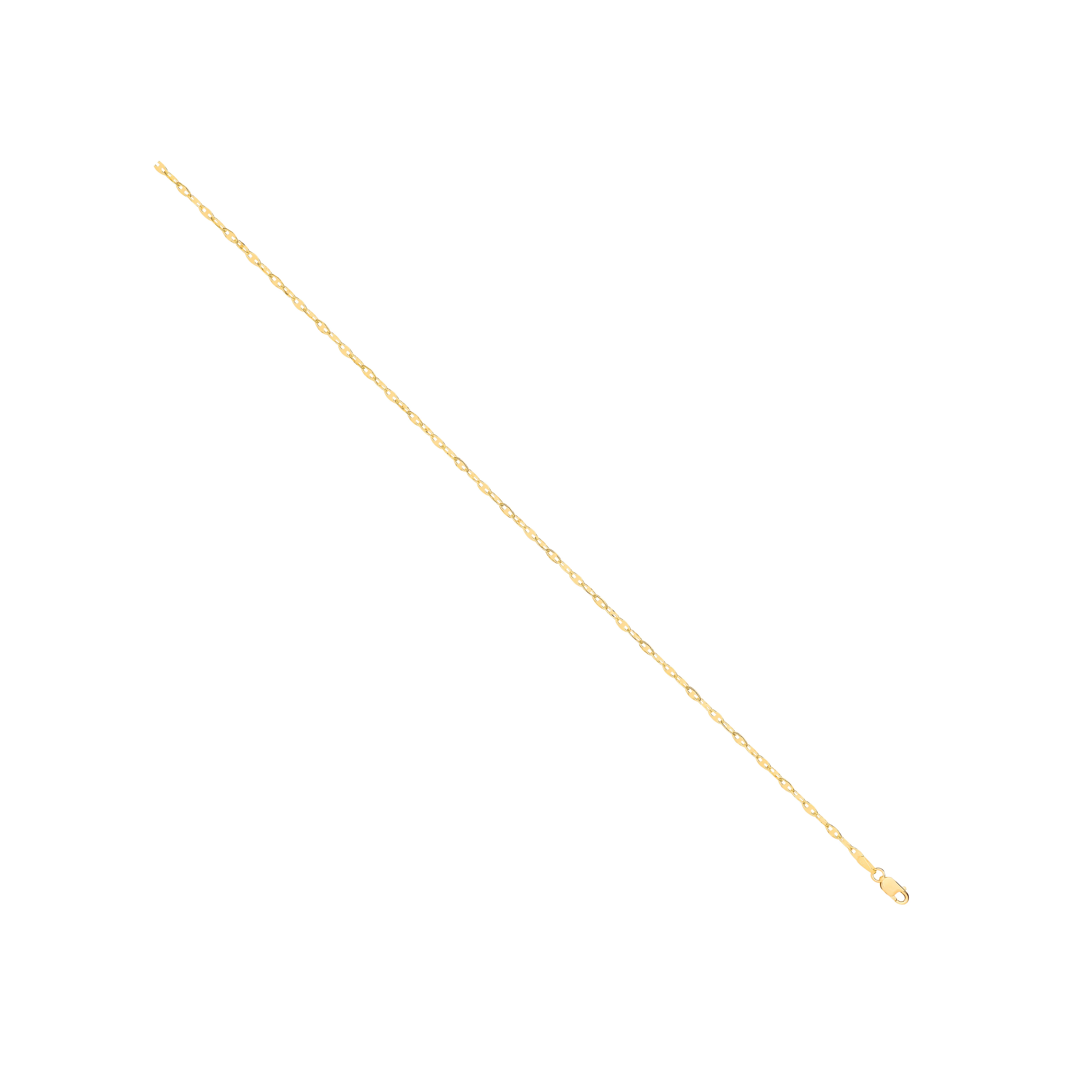 14ct Yellow Gold Hollow Shiny Anchor 2.2mm Chain - 14ct Gold