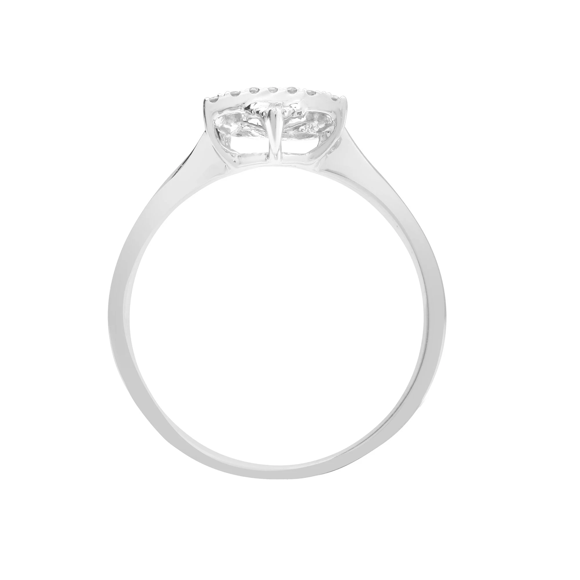 18ct White 0.13ct Natural Diamond Star of David Ring - Image 2