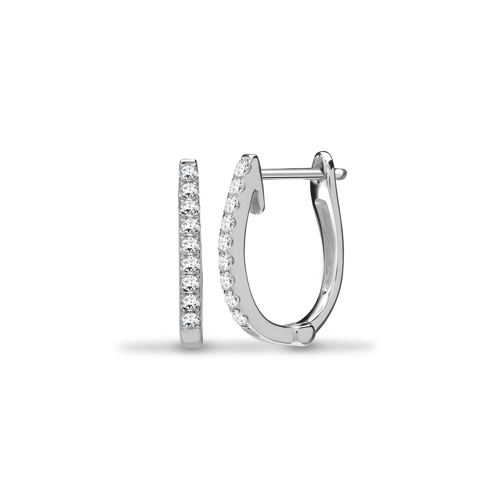 18ct White 0.22ct Natural Diamond Oval Earring