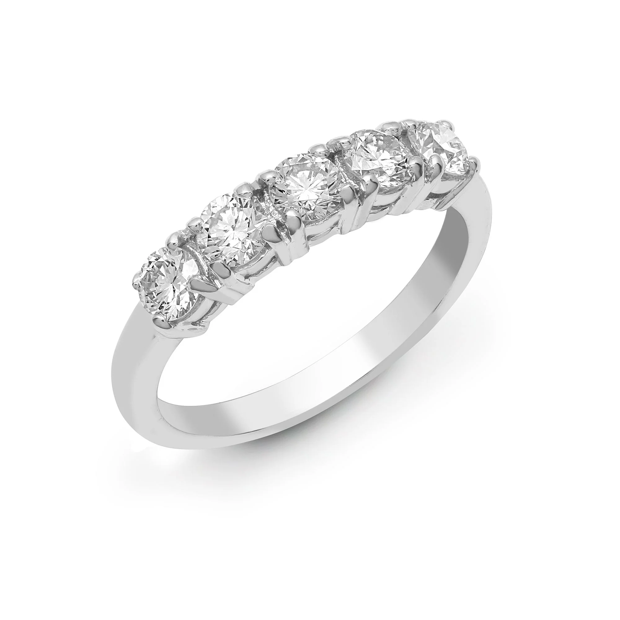 18ct White 0.25ct Natural Diamond 5 stone Ring