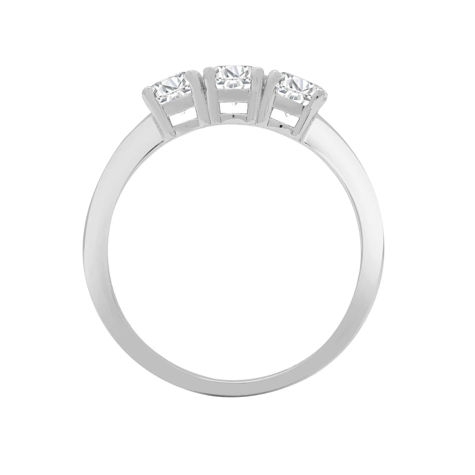 18ct White 0.25ct Natural Diamond Claw Set Trilogy Ring - Image 2