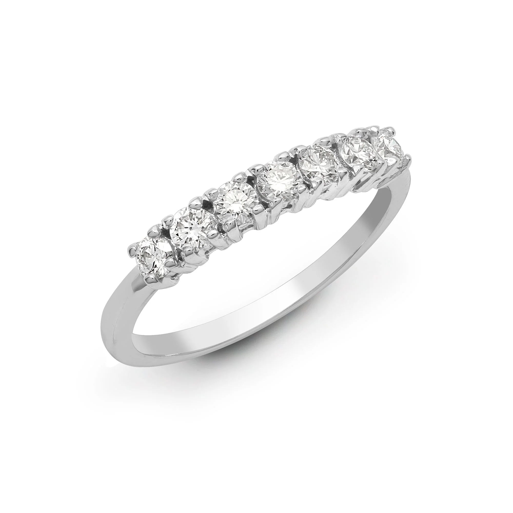 18ct White 0.50ct Natural Diamond 7 stone 1/2 ET Ring
