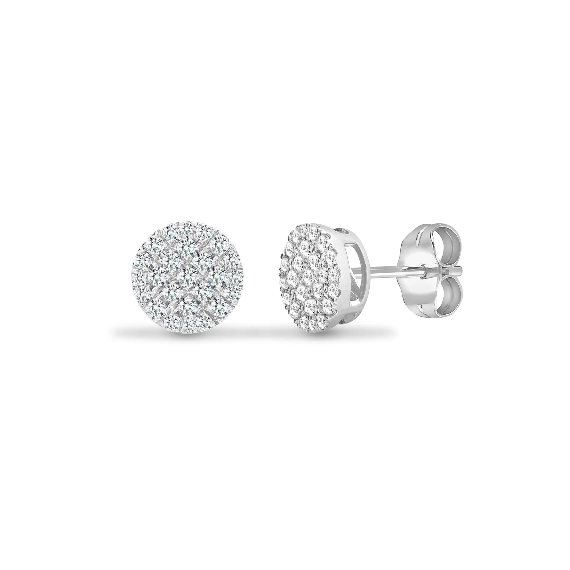 18ct White 0.50ct Natural Diamond Cluster Earrings