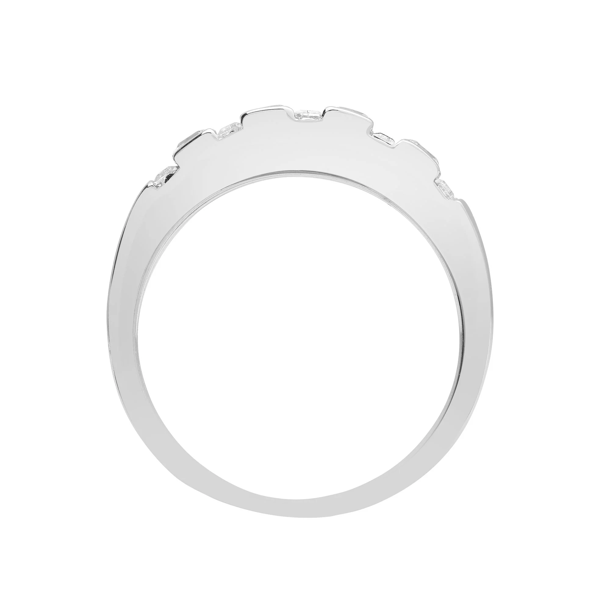 18ct White 0.87ct Princess Cut & Baguette Natural Diamond Ring - Image 2